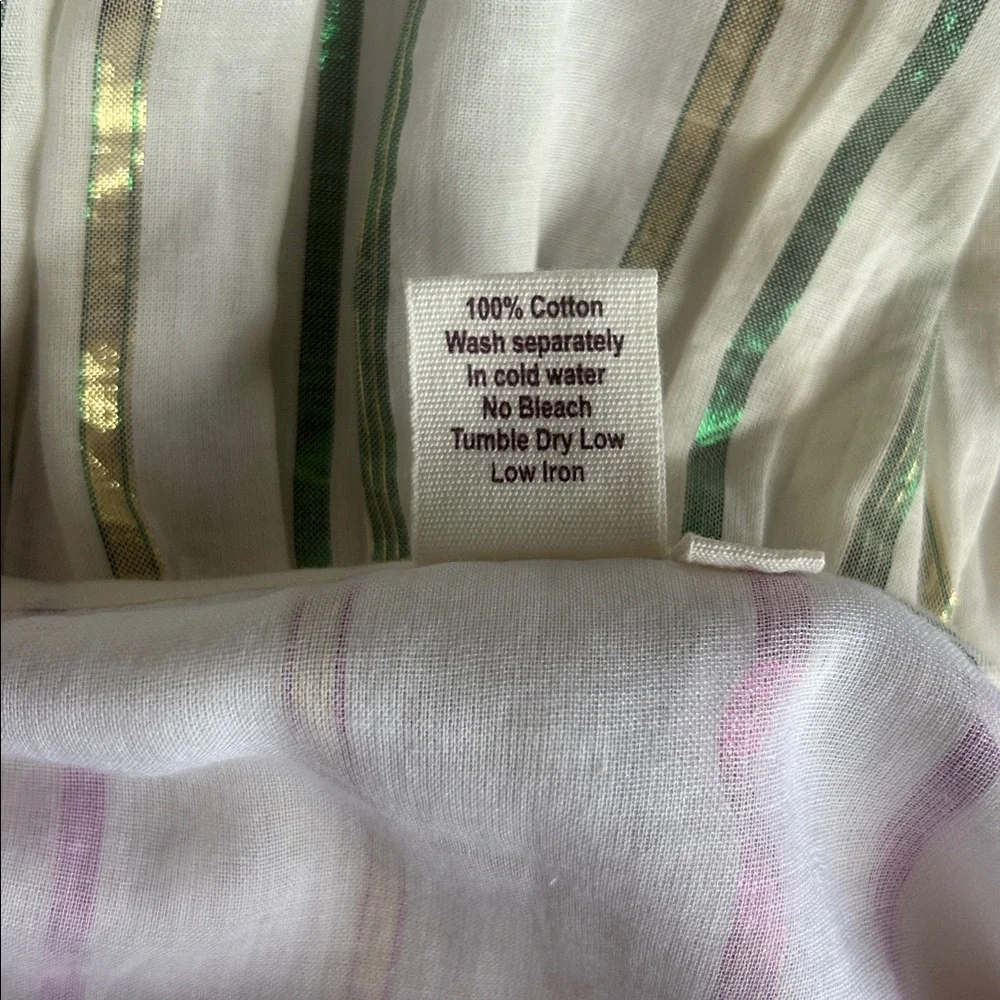 Yo Baby Pink, Green and Gold Stripe Dress